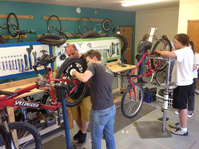 Black Hills, Spearfish, Spearfish Bicycle Collective, Two Wheeler Dealer, Fix-a-flat workshop