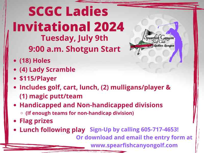 Black Hills, Spearfish, South Dakota, SCGC Ladies Invitational, Spearfish Canyon Golf Course, golf, Sports