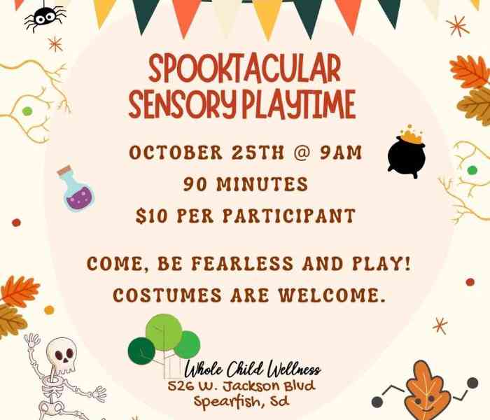 Spooktacular Sensory Playtime, Black Hills, Spearfish, South Dakota, Whole Child Wellness