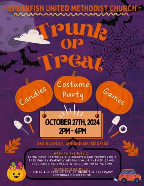 Trunk or Treat, Spearfish UMC, Black Hills, Spearfish, South Dakota, Halloween Activities