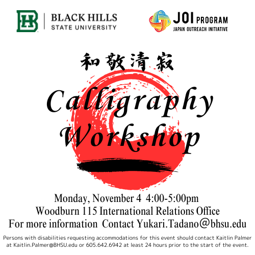 Calligraphy Workshop, Black Hills State University, Black Hills, Spearfish, South Dakota