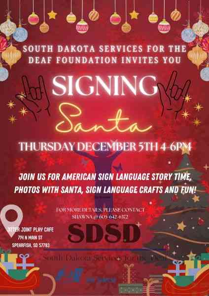 Signing Santa, Black Hills, Spearfish, Jitter Joint Play Cafe, South Dakota