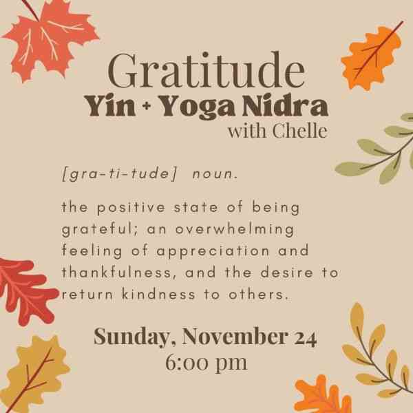 Gratitude Yin+Yoga Nidra, Spearfish Yoga & Cycle, Spearfish, Black Hills, South Dakota