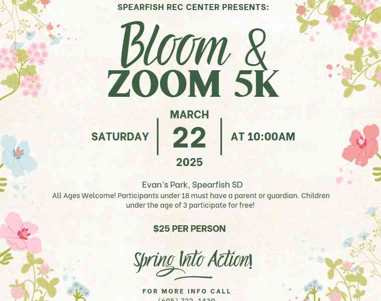 Spearfish, South Dakota, Black Hills, Spearfish Rec Center, Bloom & Zoom 5K