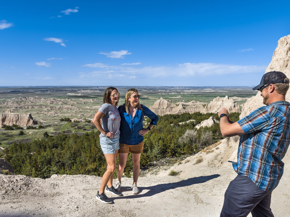 Badlands provide the perfect backdrop for photos. Photo courtesy of South Dakota Tourism