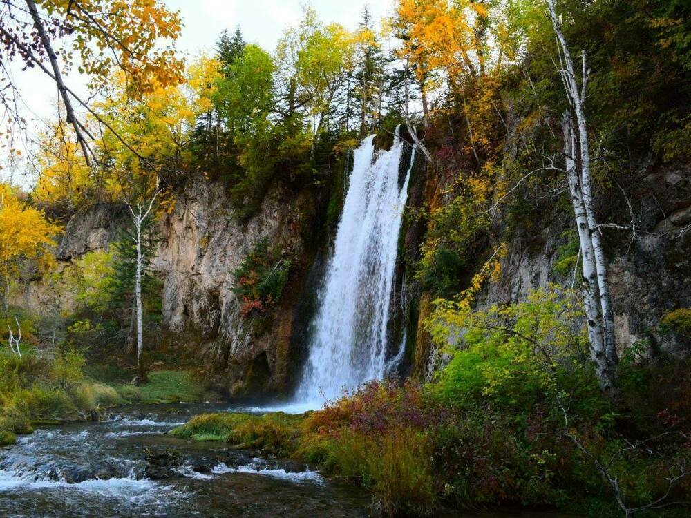 Spearfish Falls is especially gorgeous during the Color Peak