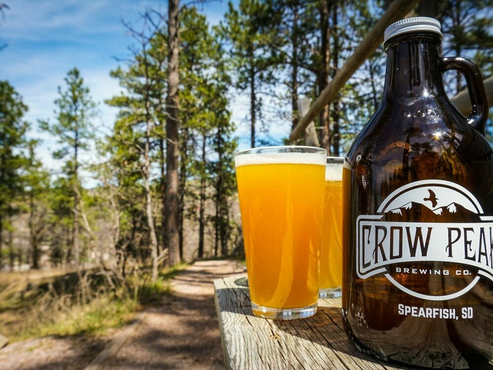 Crow Peak Brewing IPA on a sunny day in the canyon